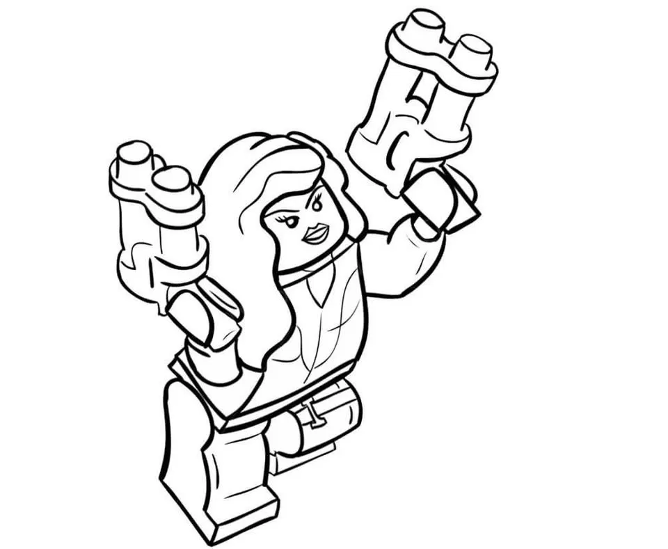 Viúva Negra Lego para colorir em PDF