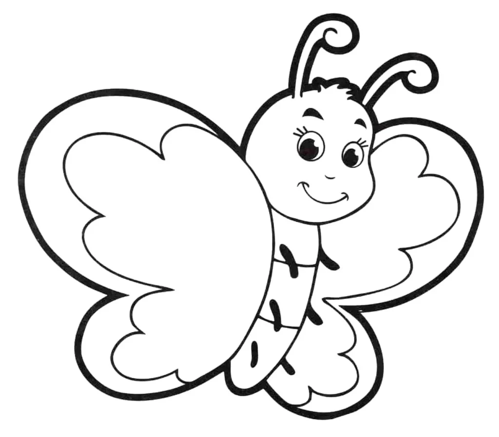 Borboleta sorridente para colorir em PDF