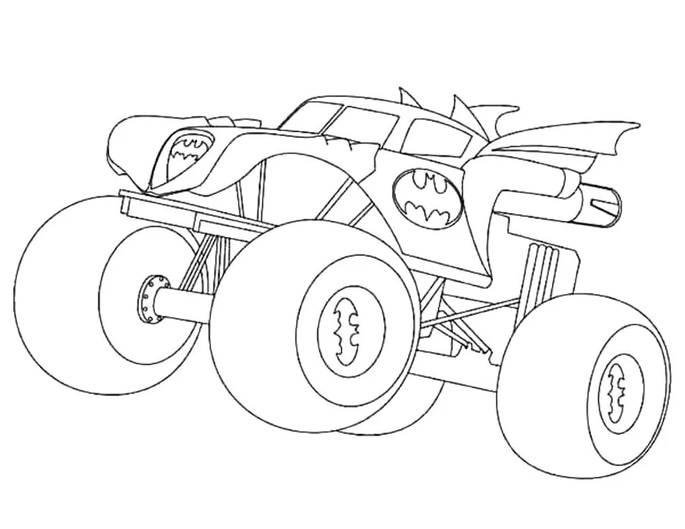 Carro Monster do Batman para colorir em PDF: atividade criativa
