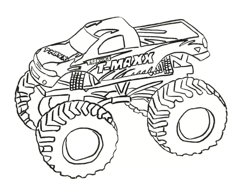 Carro Monster T-Maxx para colorir em PDF