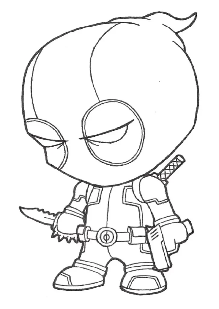 Desenhos de Deadpool em PDF para colorir Cabeção Deadpool Cabeção para colorir: desenho divertido em PDF