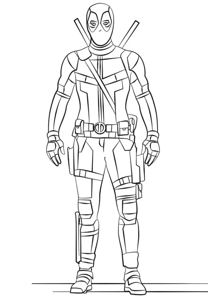 Desenhos de Deadpool em PDF para colorir Herói Deadpool para colorir: desenho do herói em PDF
