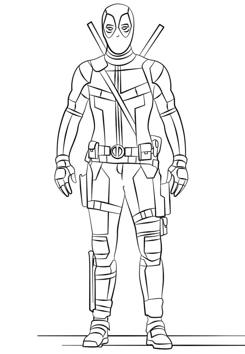 Desenhos de Deadpool em PDF para colorir Herói Deadpool para colorir: desenho do herói em PDF