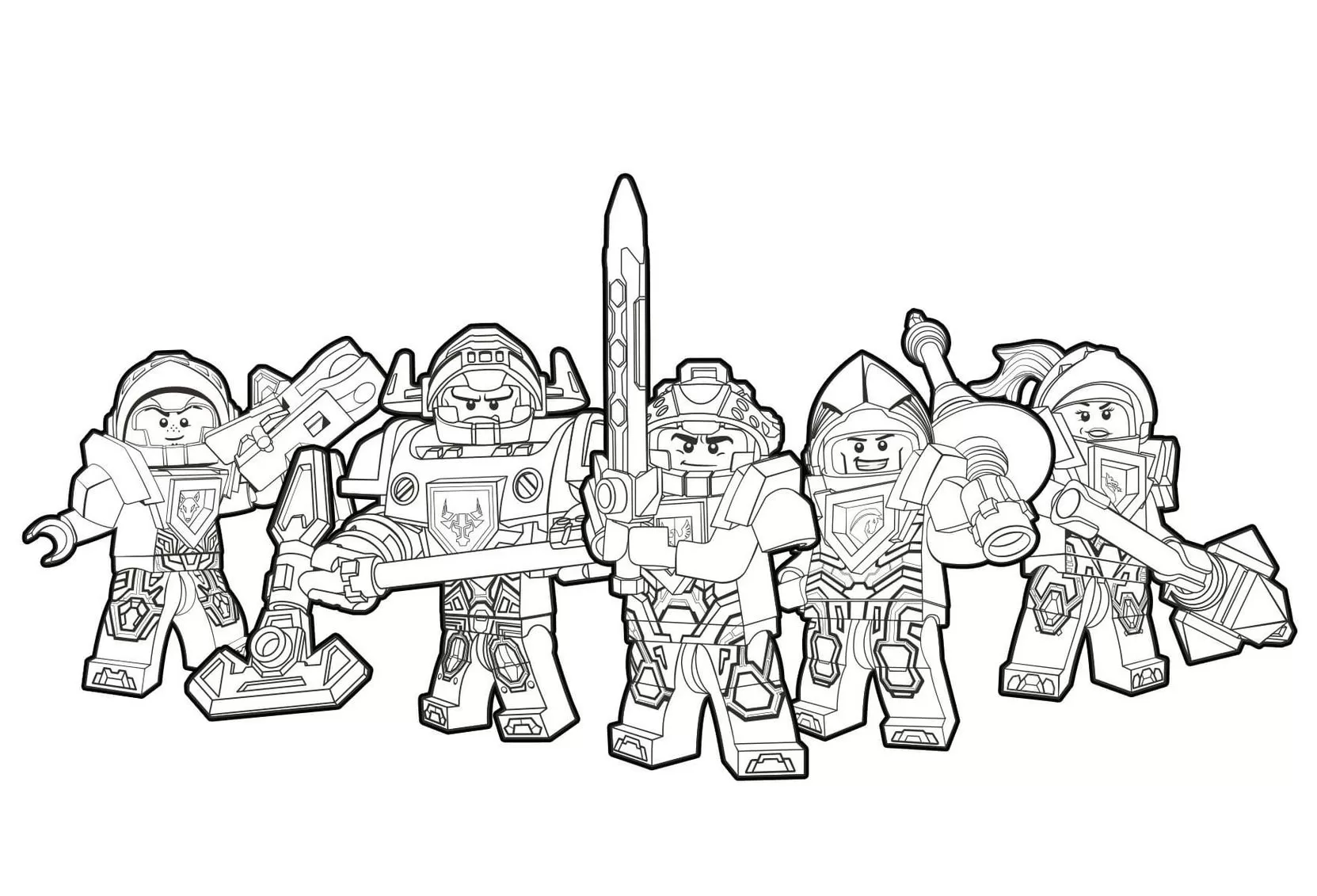 Desenhos de Lego Super Heróis em PDF Armas Potentes