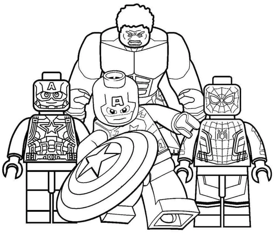 Desenhos de Lego Super Heróis em PDF Capitão América