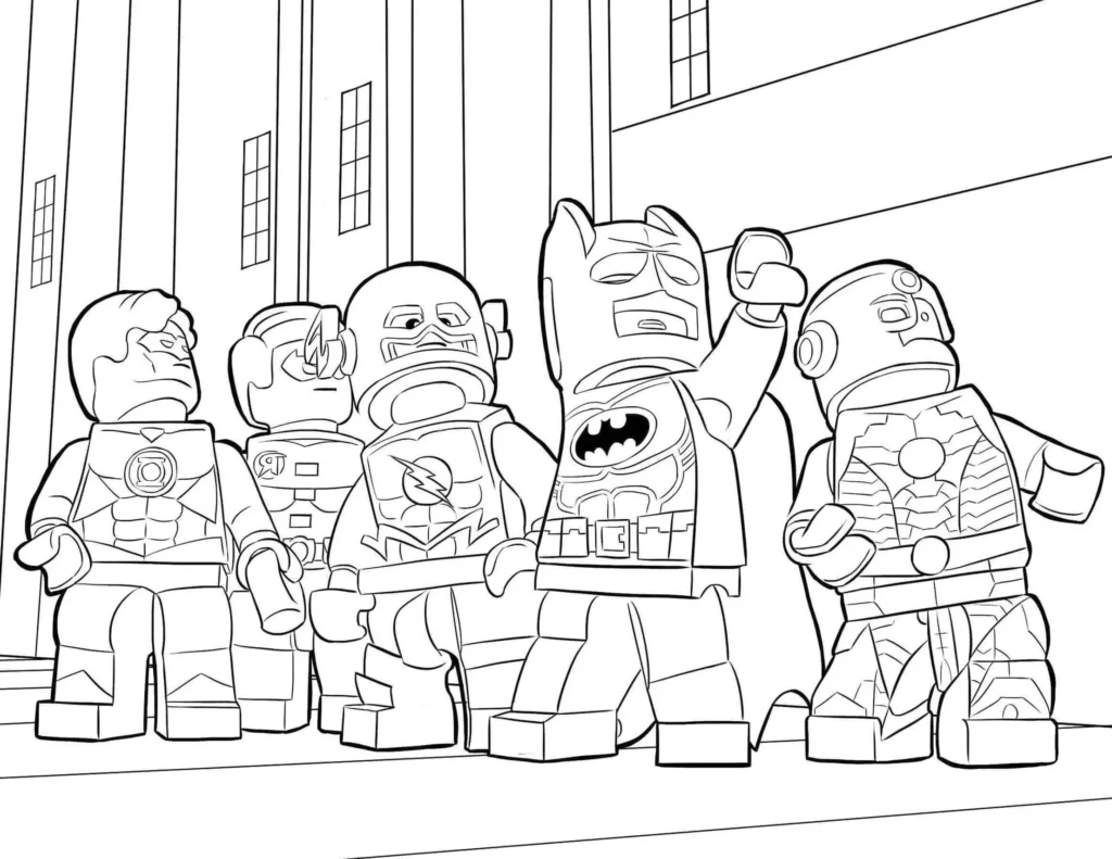 Lego Super Heróis Homem de Ferro e Liga da Justiça em estilo de arte