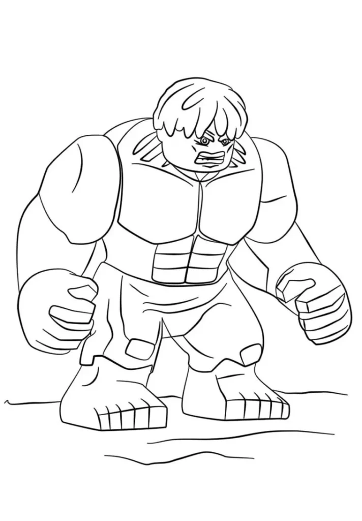 Hulk Lego: Desenho para colorir do herói em PDF