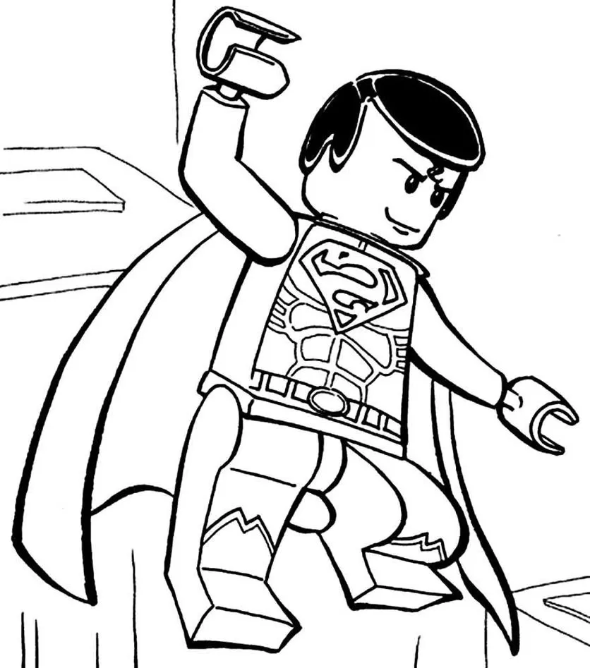 Boneco Lego Super Homem: Desenho para colorir em PDF