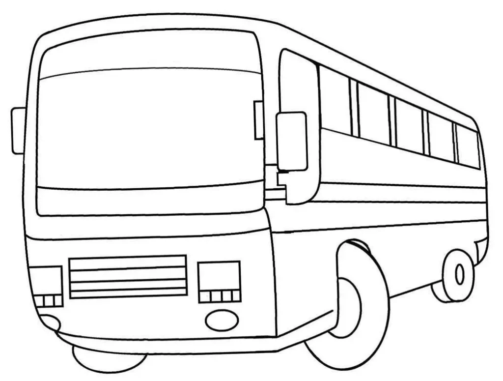 Desenho de ônibus escolar para colorir em PDF