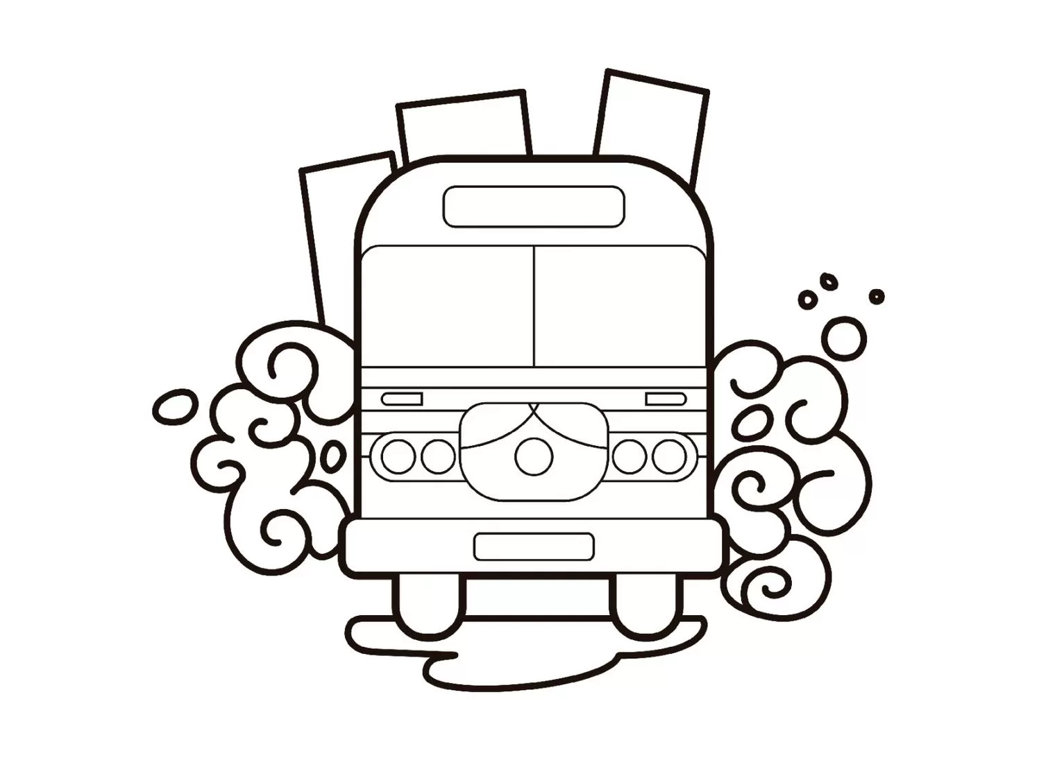Desenho de ônibus escolar para colorir, ideal para atividades criativas.