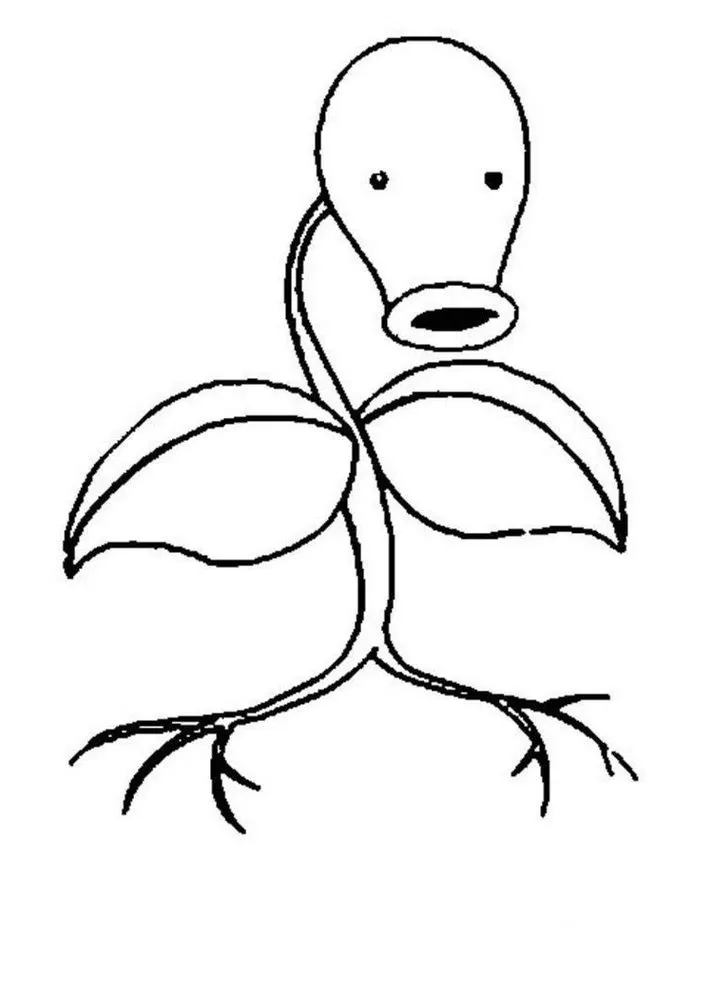 Bellsprout para colorir: Desenho do Pokémon Brotino tipo planta