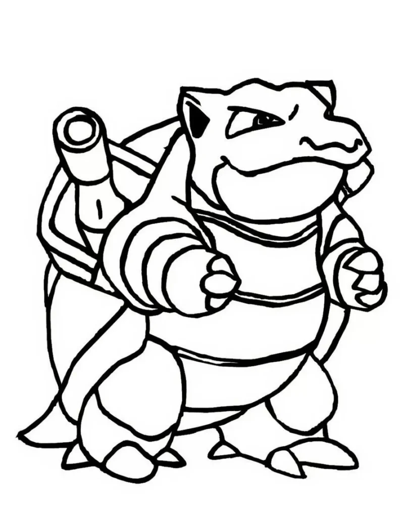 Blastoise para colorir: Desenho detalhado do Pokémon Tartajada