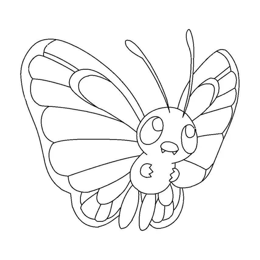 Pokémon Butterfree (Borbolivre) para Colorir: Desenho Detalhado