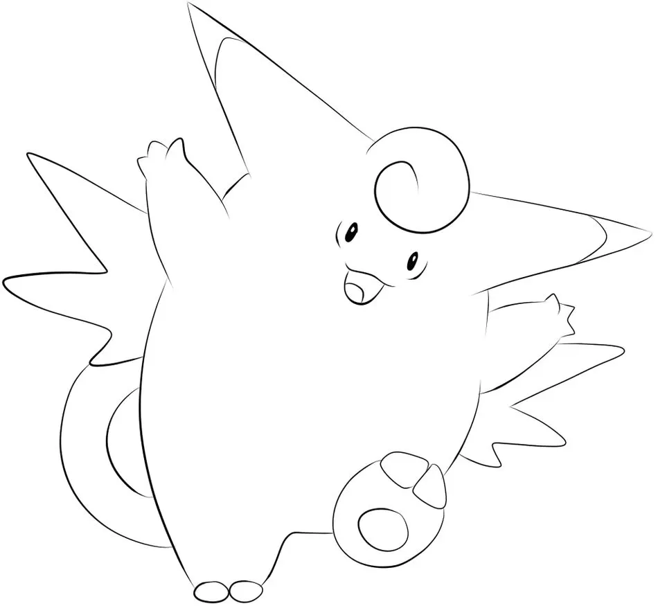 Clefable para colorir: Desenho do Pokémon Clafábula