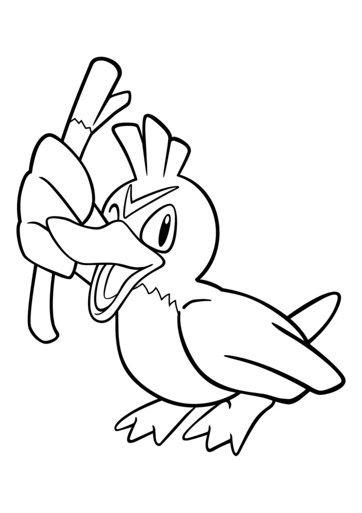 Farfetch'd Marrincrível para Colorir: Desenho de Pokémon Tipo Normal/Voador