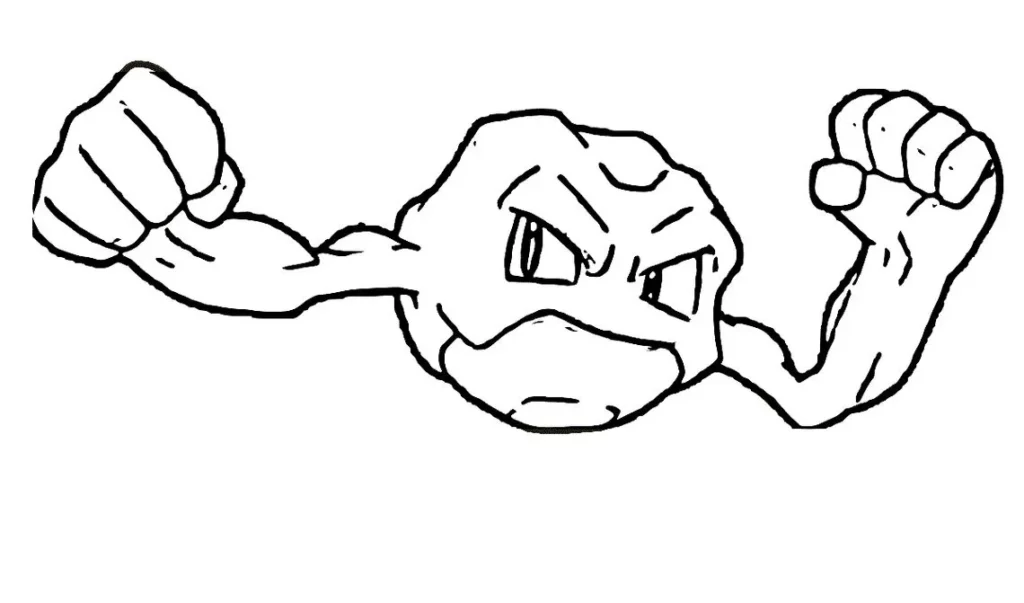 Geodude Manorrocha para Colorir: Desenho Pokémon tipo Pedra/Terra