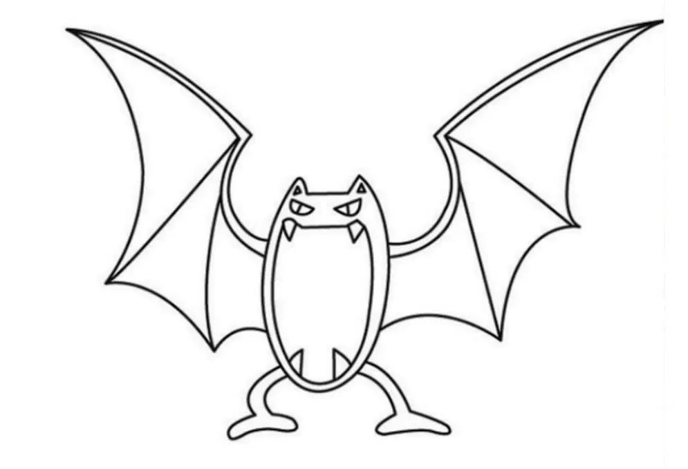 Desenho de Pokémon Golbat para colorir: Morcego pronto para a diversão!