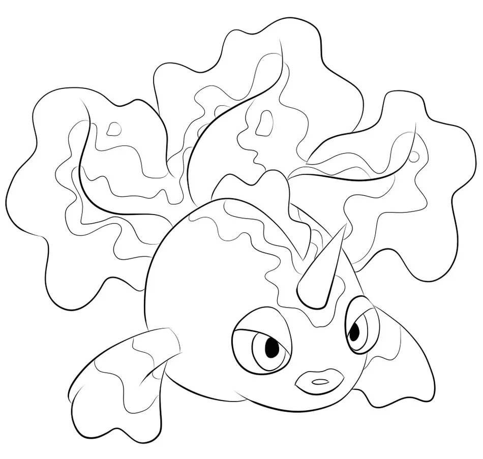 Goldeen (Doradinho) para colorir: Desenho de Pokémon tipo água