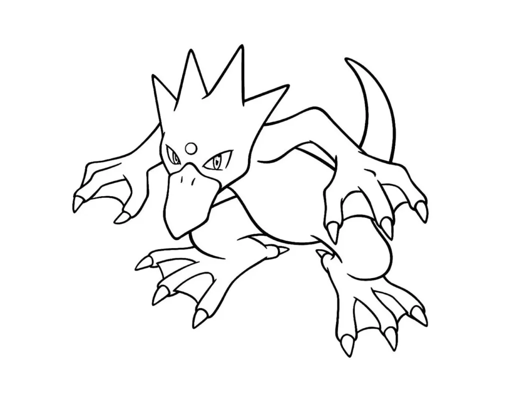 Desenho de Pokémon Golduck (Douropato) para pintar.