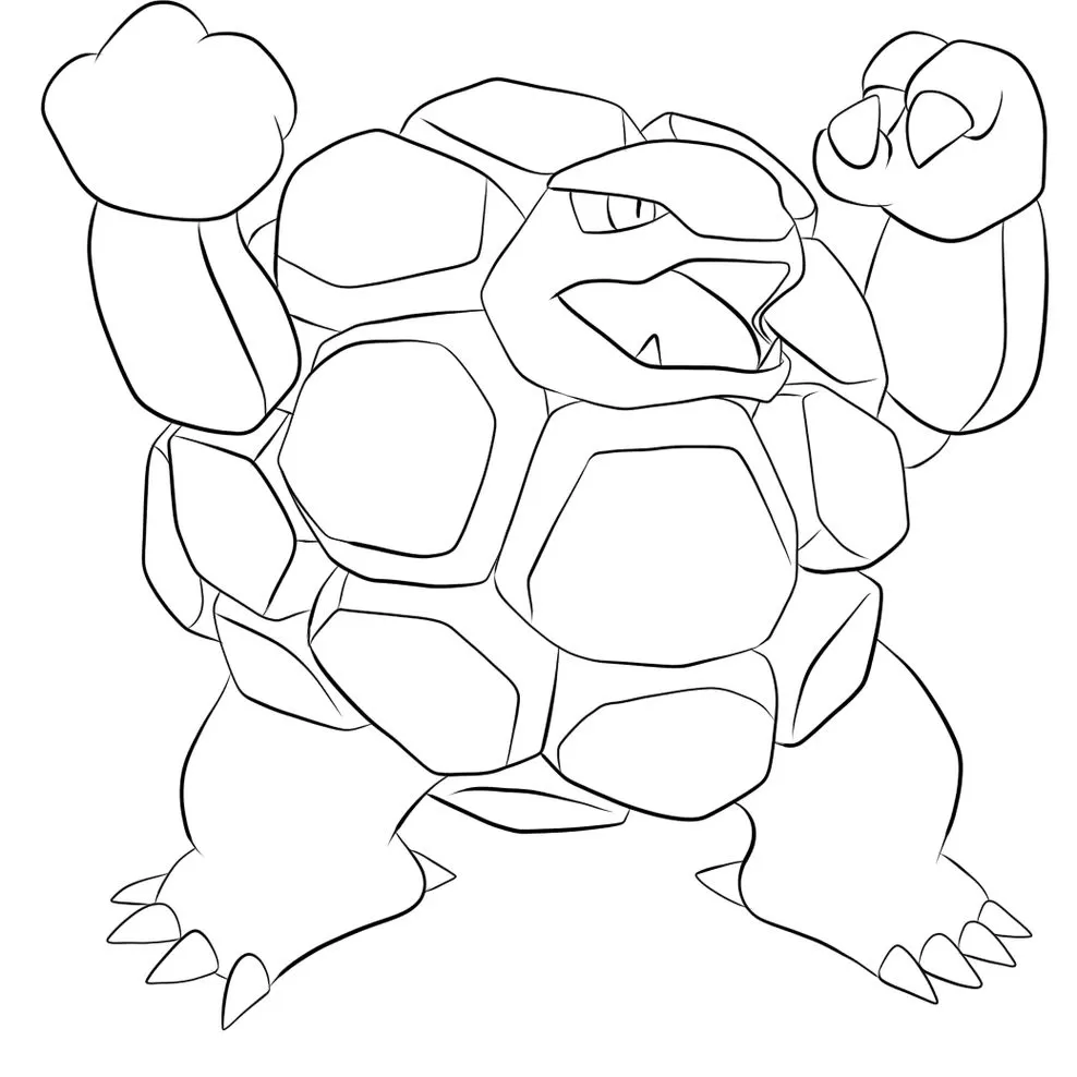 Golem Pokémon para colorir: Desenho detalhado do Pokémon tipo Rocha/Terra
