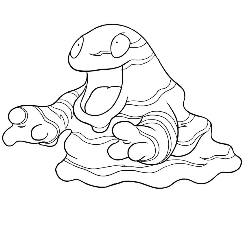 Grimer para colorir: Desenho do Pokémon Sujeiro