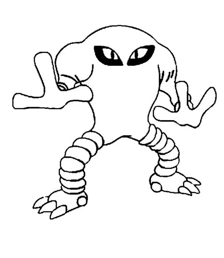 Hitmonlee para Colorir: Desenho do Pokémon Lutador Batemonpele