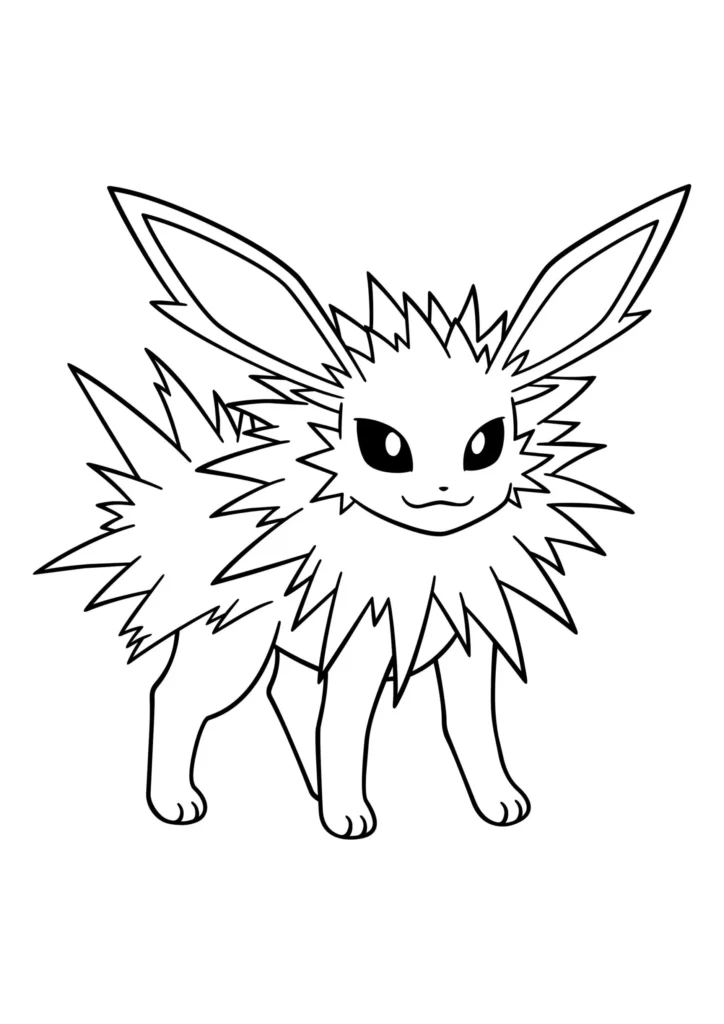 Jolteon Fagulhão para colorir: Desenho detalhado do Pokémon.