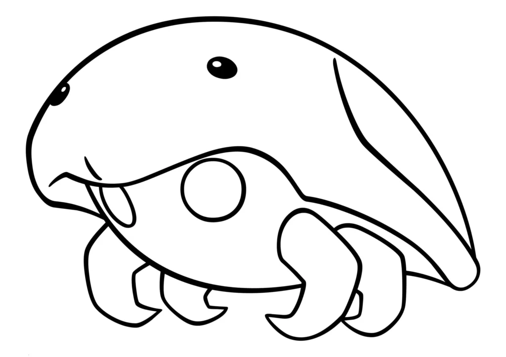 Kabuto para colorir: Desenho Pokémon Trilobelmo para imprimir e pintar