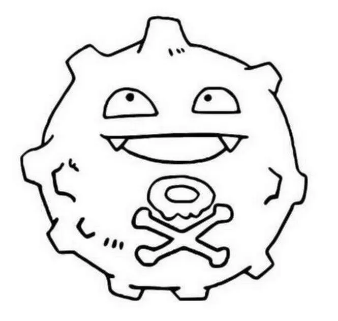 Koffing para colorir: Desenho do Pokémon Tossino em detalhes