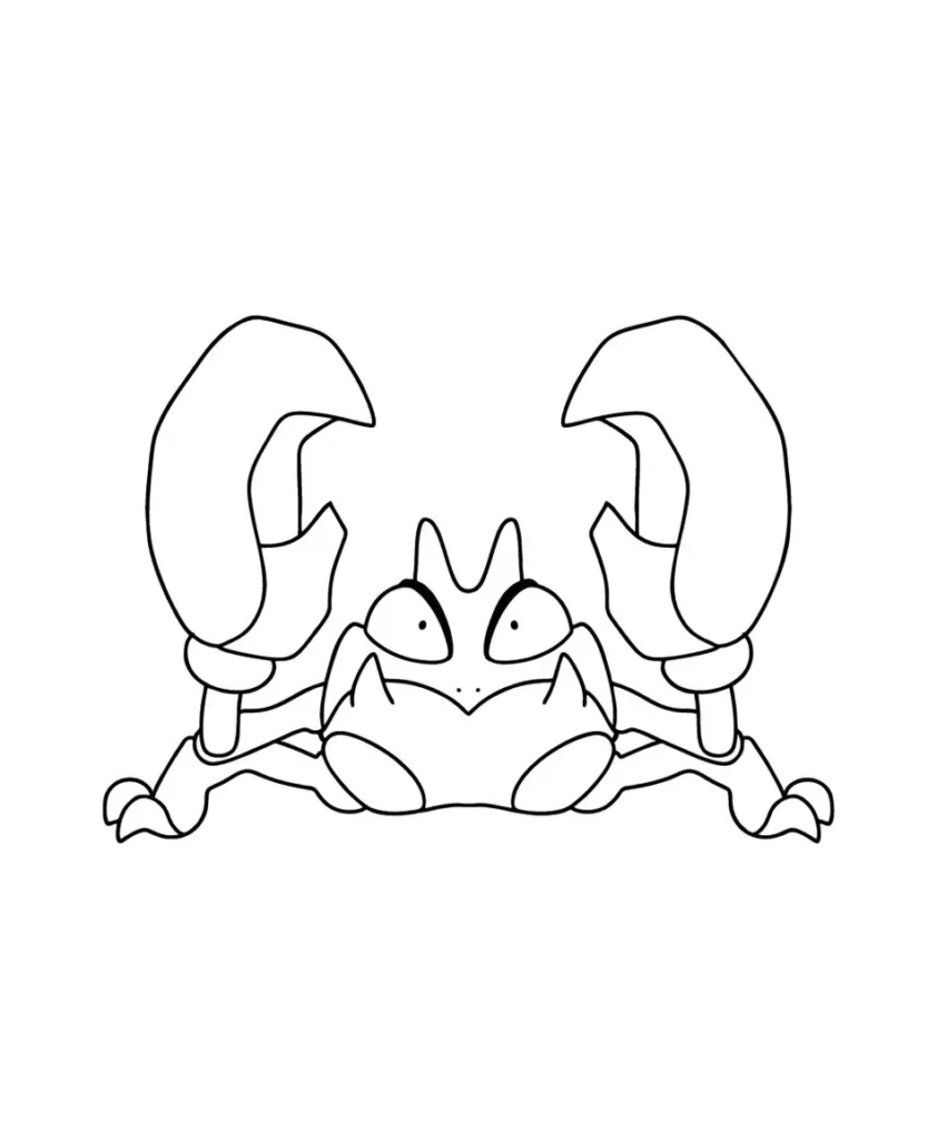 Krabby para colorir: Desenho do Pokémon tipo Água Sirirritado