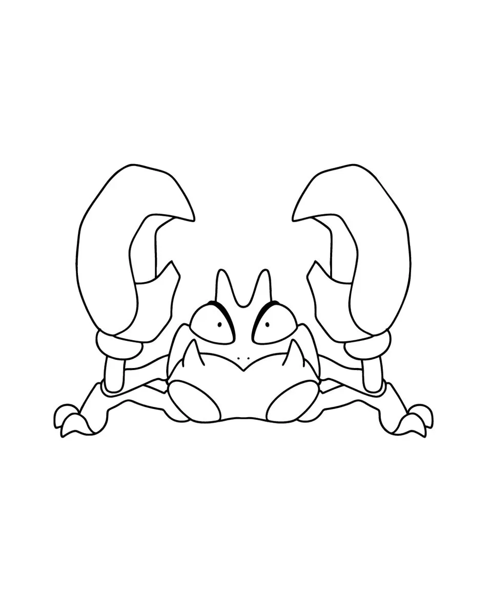 Desenhos de Pokémons para colorir Krabby - Sirirritado Krabby para colorir: Desenho do Pokémon tipo Água Sirirritado