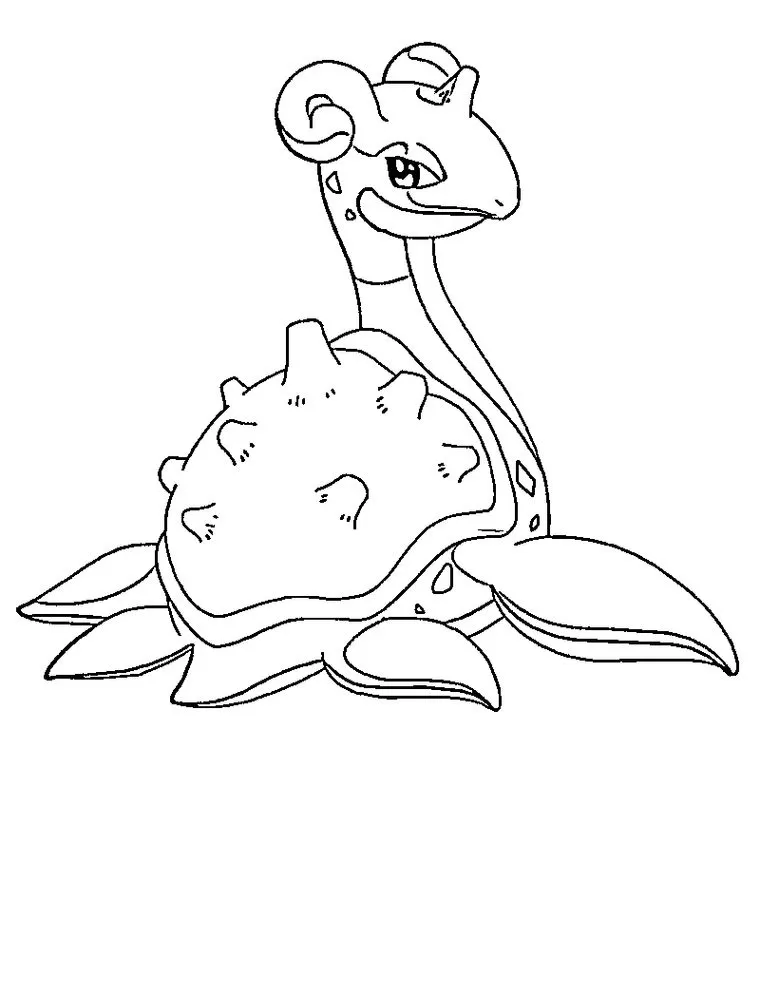 Pokémon Lapras para colorir: Desenho detalhado do Lassentos.