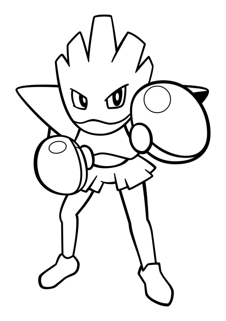 Pokémon Marowak boxeador para colorir: Desenho em pose de luta.