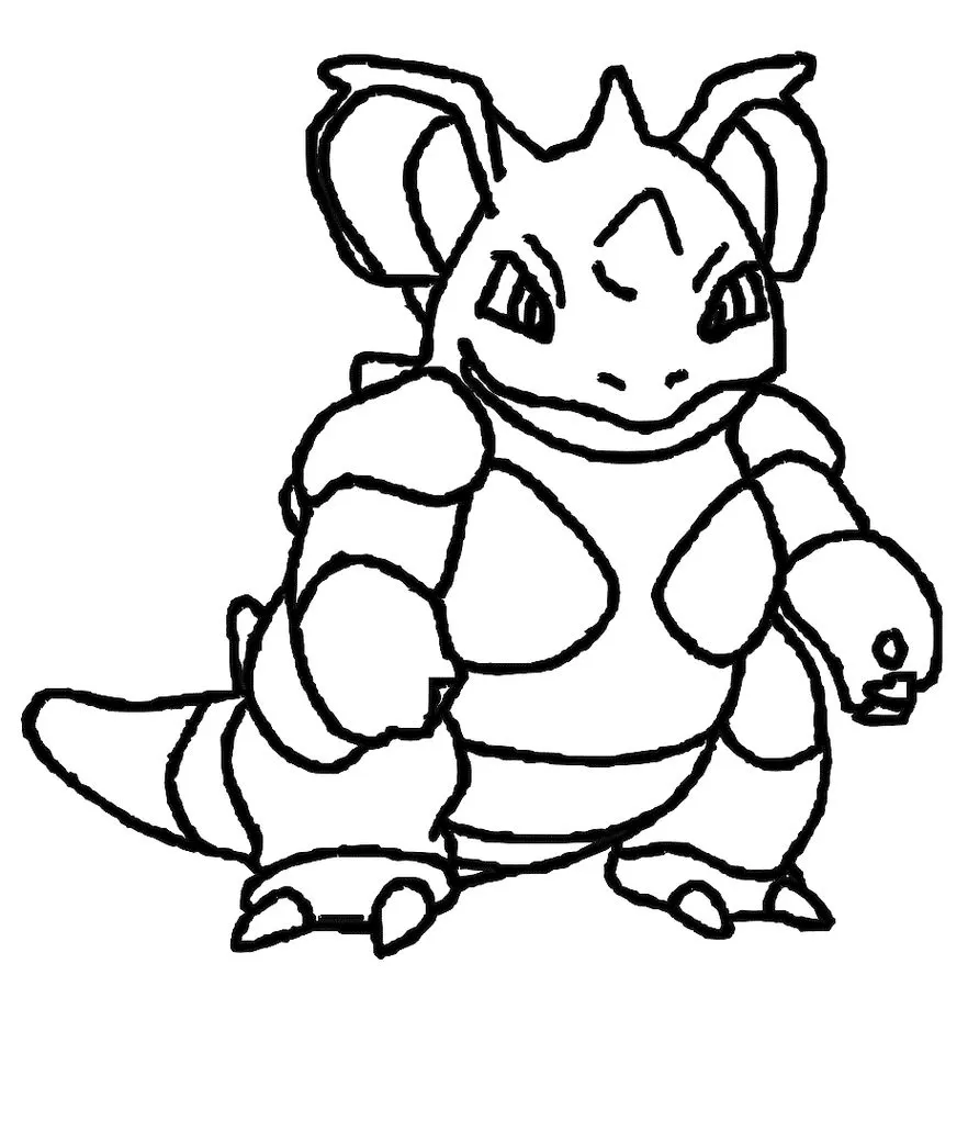 Nidoqueen para colorir: Desenho do Pokémon Nidoqueen, ideal para atividades artísticas.