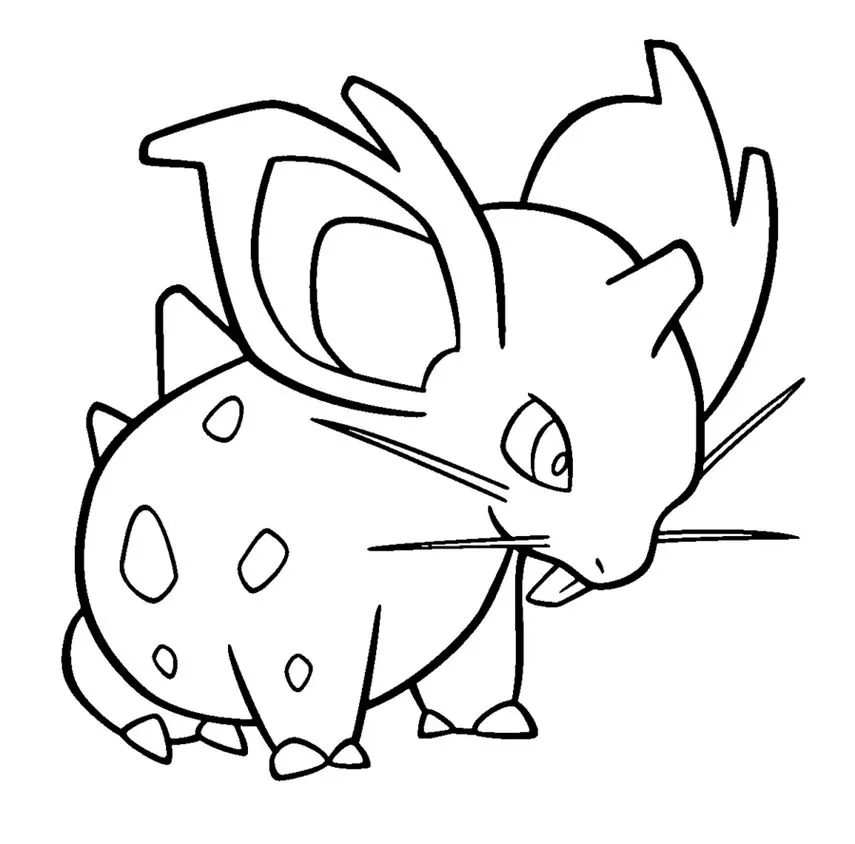 Nidoran - Paculha para colorir e pintar