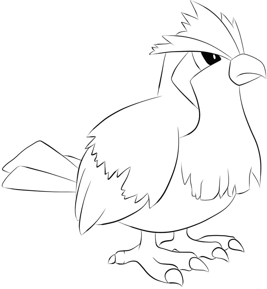 Pidgey para colorir: Desenho do Pokémon Pidgey em estilo de linha, pronto para atividades criativas.