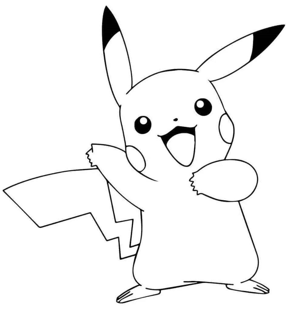 Pikachu sorrindo para colorir da Clarrato