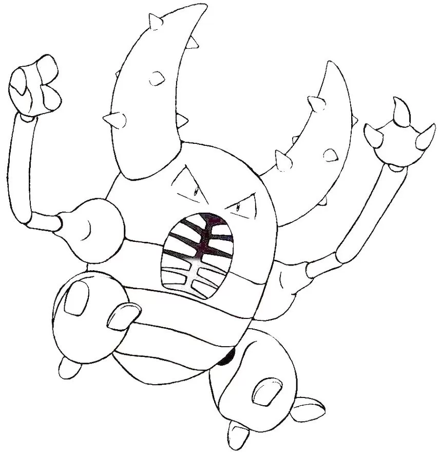 Pokémon Pinsir para colorir: Desenho do Pincenhor pronto para pintar