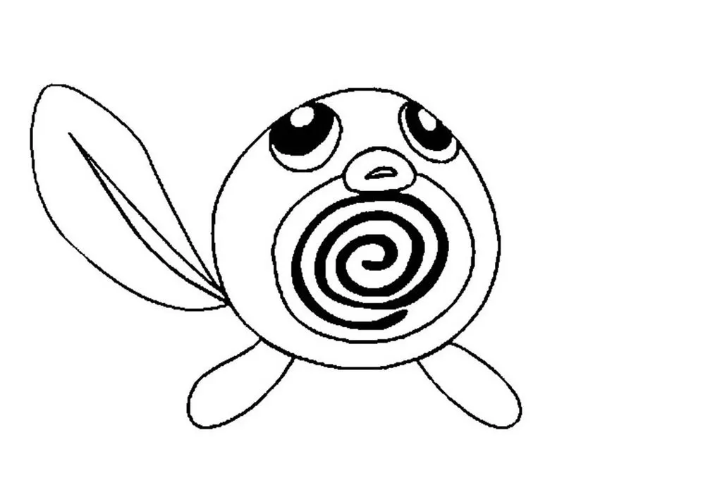 Poliwag para colorir: Desenho do Pokémon da Gerinno.