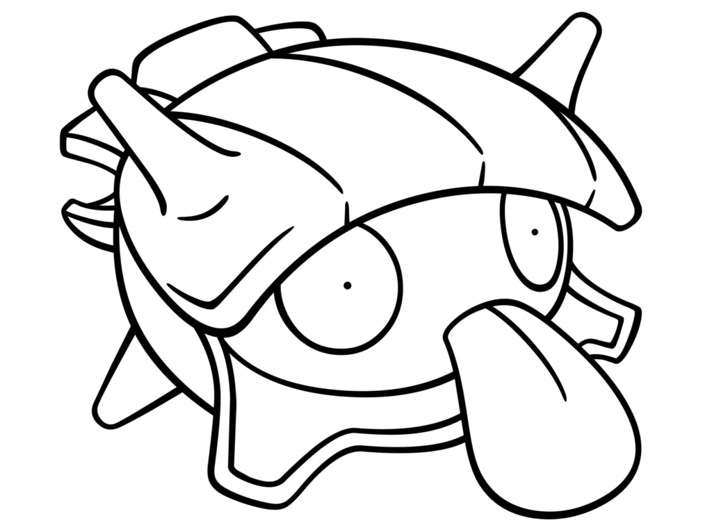 Shellder para colorir: Desenho simples do Pokémon tipo água da Refoncha.