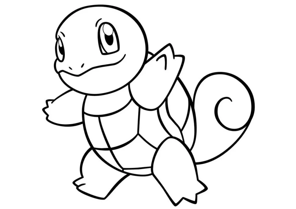 Squirtle para colorir: Desenho do Pokémon Esguitaruga