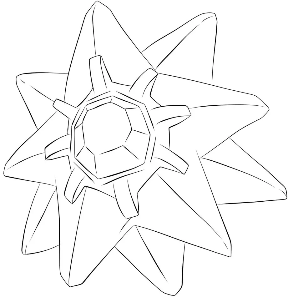 Starmie para colorir: Desenho do Pokémon Estrela do Mar
