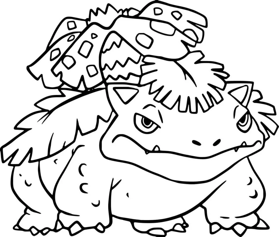 Venussauro para colorir: Desenho de Pokémon Venusaur.