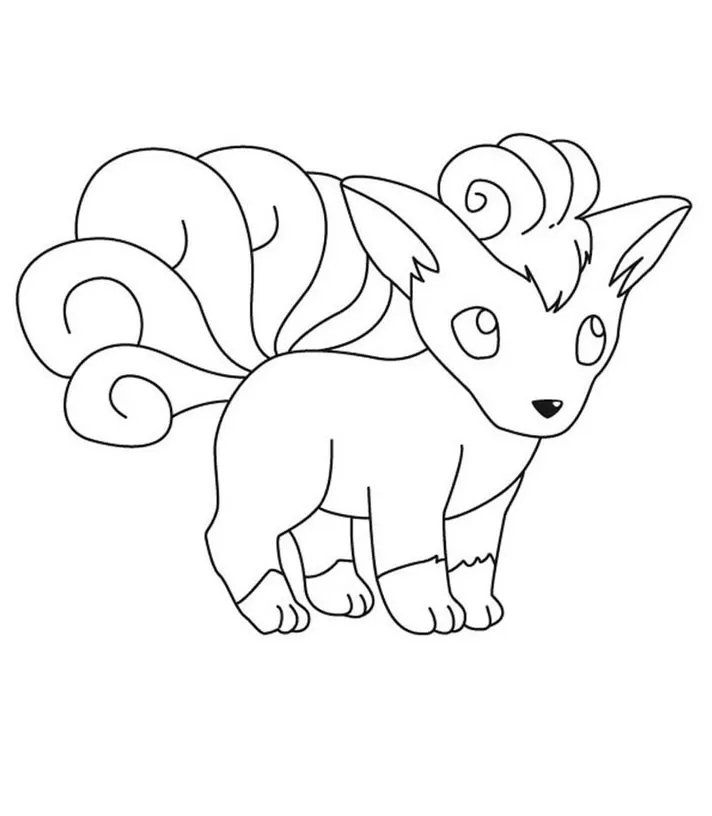 Desenho de Pokémon Vulpix para colorir: Raposa de Fogo