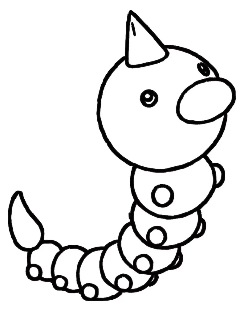 Weedle para colorir: Desenho do Pokémon Espinhoca