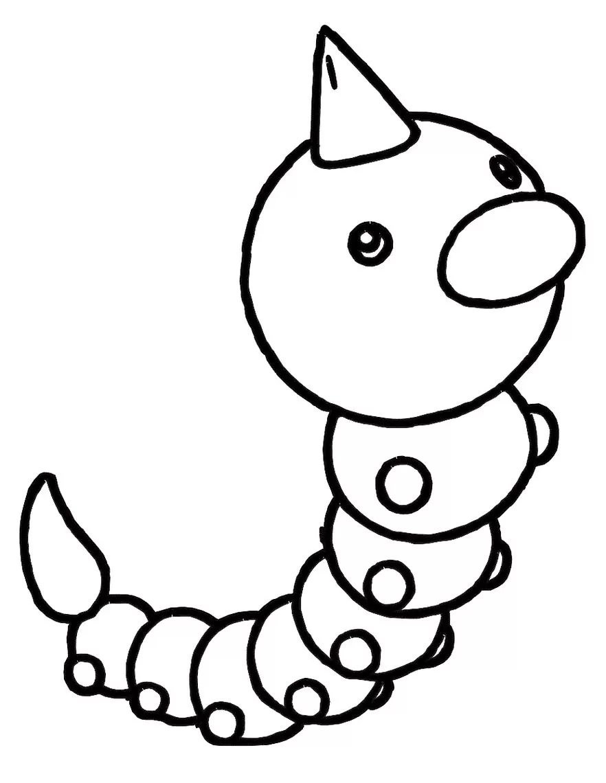 Desenhos de Pokémons para colorir Weedle - Espinhoca Weedle para colorir: Desenho do Pokémon Espinhoca