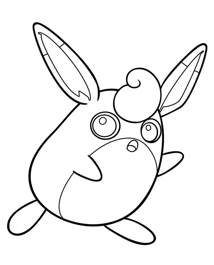 Wigglytuff para colorir: Desenho de Pokémon do tipo Soprofão