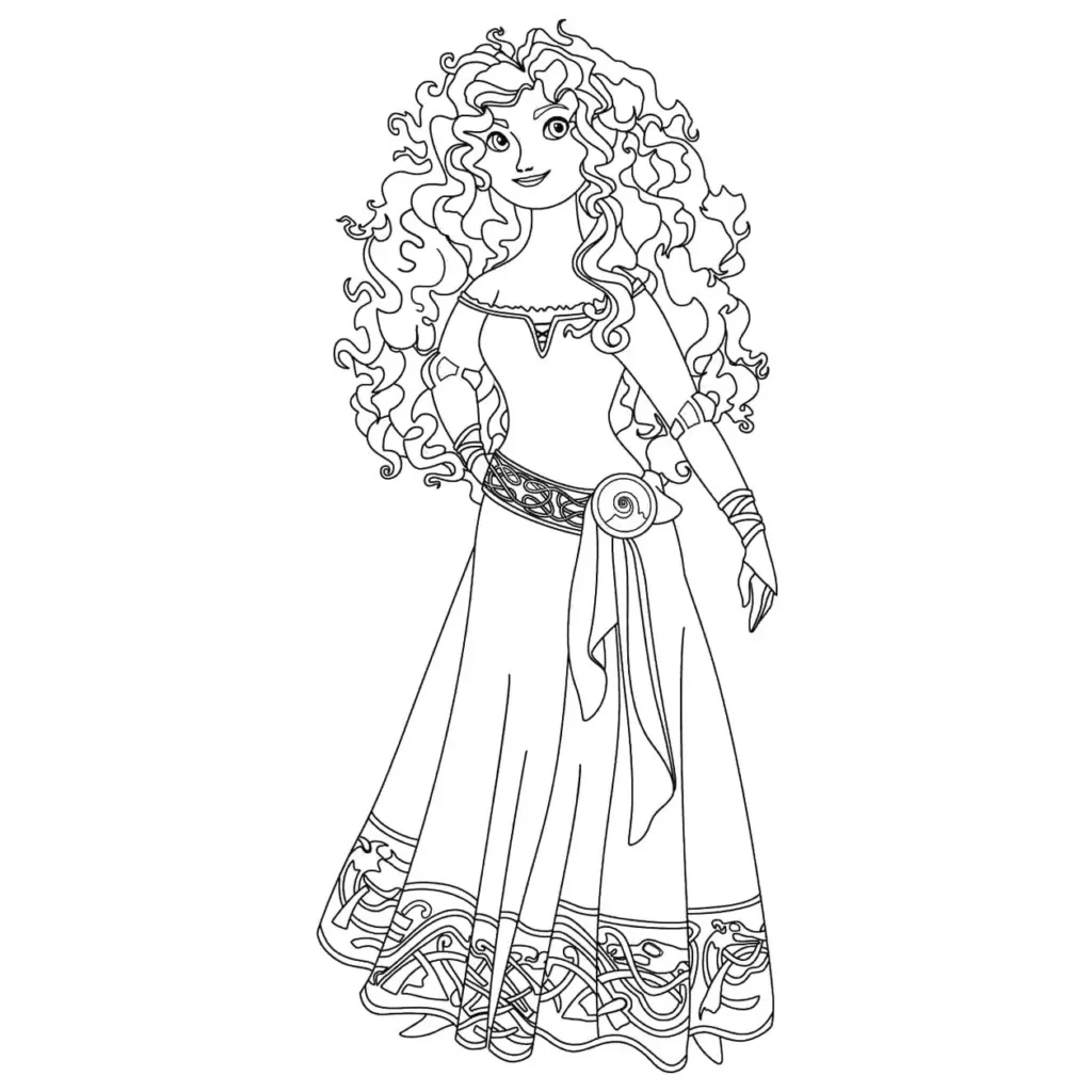 Princesa Merida para colorir: PDF com desenho da heroína de Valente
