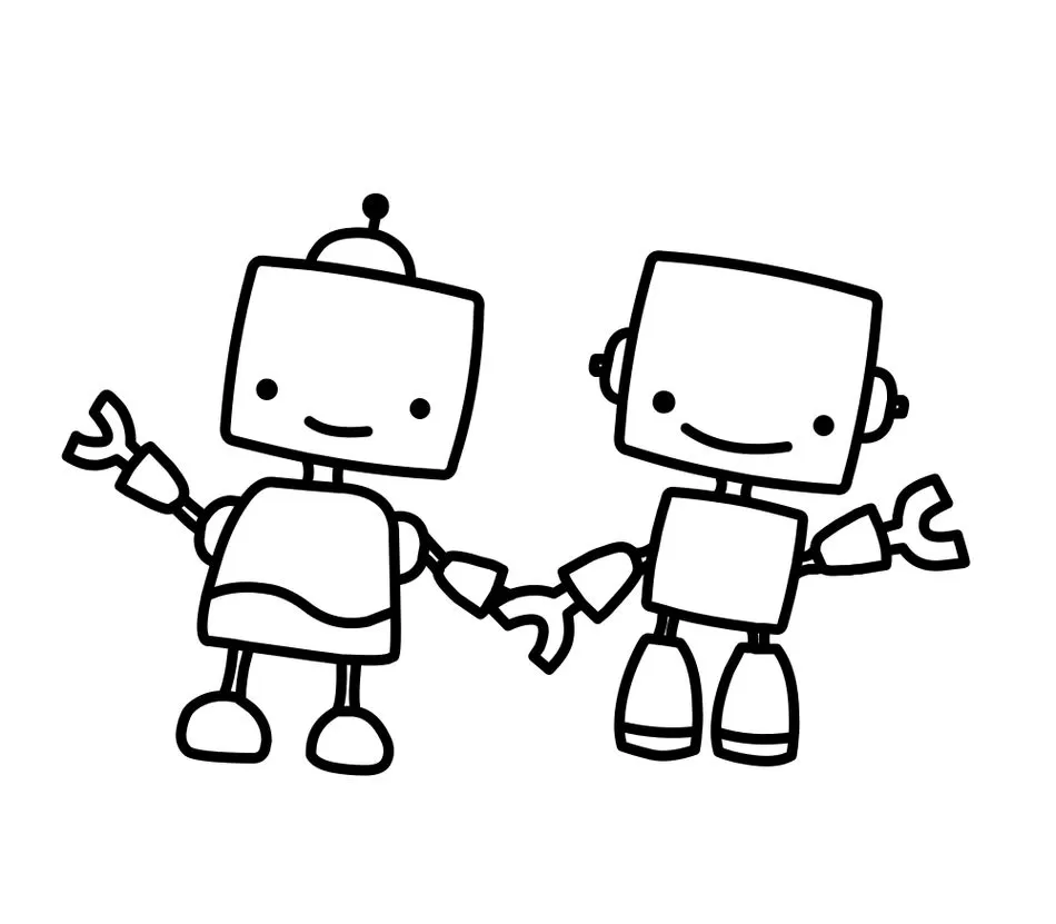 Robôs Amigáveis para Colorir: Desenhos Simples e Expressivos