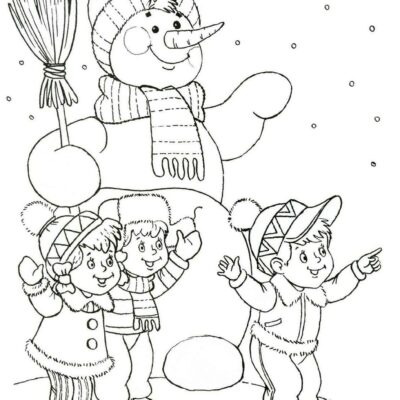Snowman Boneco de Neve Desenhos para colorir